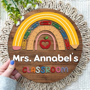 Personalized Teacher Door Sign, Teacher Gifts, Classroom Door Hanger, Welcome Teacher Sign, Teacher Appreciation Sign, Back To School Gift