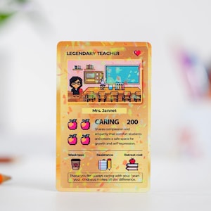 Hologramme acrylique personnalisé pour professeur d'anime, carte de visite personnalisée Poke pour professeur, cadeau légendaire pour professeur, souvenir de fin d'année personnalisé