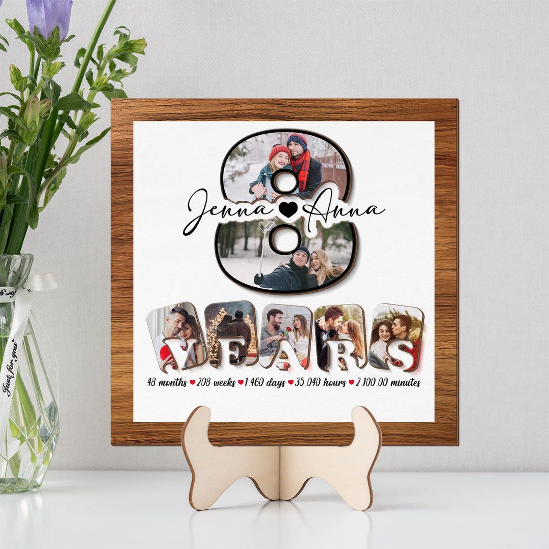 Custom 8 Year Anniversary Gift for Boyfriend, Eight Year Anniversary ...