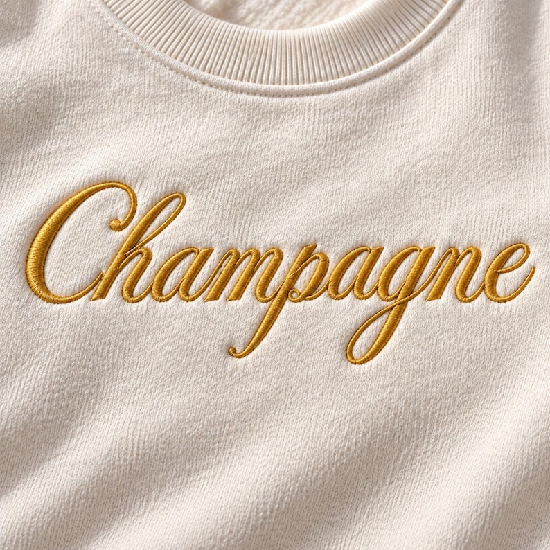 Champagne Script Embroidery Font, Elegant Cursive Machine Embroidery ...