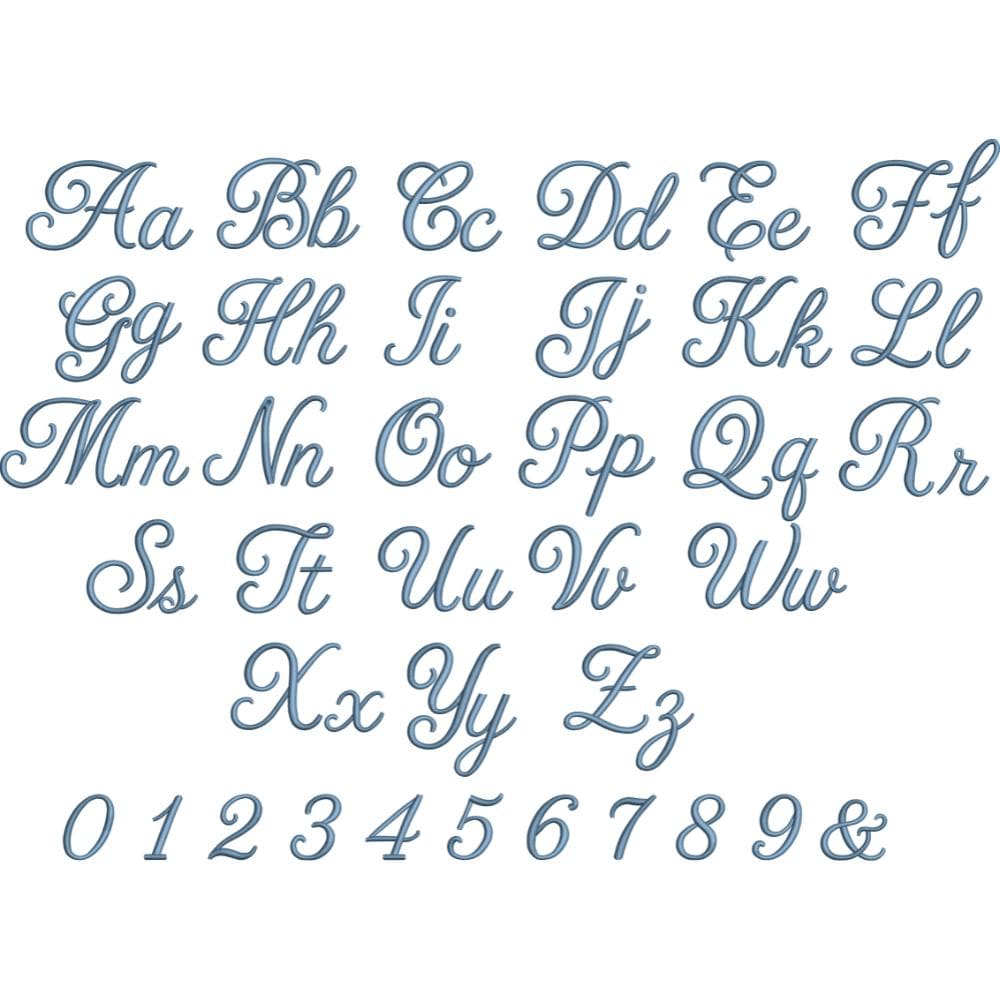 Angelic Script Embroidery Font, BX Font for Embroidery, Alphabet ...