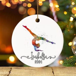 Personalized Girl Gymnastic Christmas Ornament, Gymnastics Sports Ornament, Teen Gymnast Gift, Gymnastics Sister/Friend/Team Gift, Gym Lover