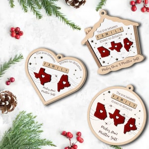 When You Are Friends The Miles Don&#39;t Matter Ornament, Custom State To State Ornament, Side By Side Or Miles Apart, Long-Distanced Gifts