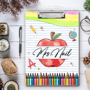 Custom Name Teacher Clipboard, Acrylic Clipboard Teacher Name, Back To School, Teacher Appreciation Gift, Elements Teacher Clipboard