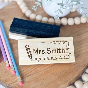 Personalized Teacher Name Whiteboard Eraser, Chalkboard Eraser, Teacher Gift, Teacher Appreciation Gift, New Teacher Gift From Student