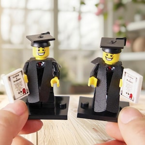 Abschluss Graduate Minifigur, College High School Abschluss Geschenk, Glückwunsch Abschluss, Backsteinfiguren, Legofigur besonders anfertigen