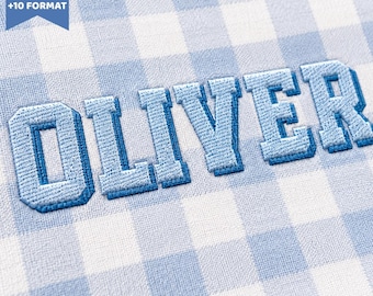 Oliver Shadow刺繍フォント、刺繍用BXフォント、ブロック体フォント、アルファベットマシン筆記体フォント（DST、PESなど10種類以上のフォーマットに対応）