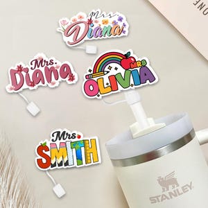 Personalized Teacher Stanley Name Plate, Pencil Tumbler Name Tag, Cup Accessories, Gifts for Teachers, Teacher Appreciation, Stanley Lid Tag