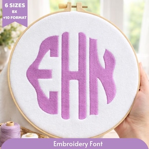 Elegant sammankopplande monogrambroderitypsnitt, elegant serifalfabet A-Ö, klassiska handduksmonogrambokstäver (digital nedladdning, BX-typsnitt ingår)