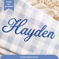 Hayden Script Embroidery Font, BX Font for Embroidery, Calligraphy Font, Alphabet Machine Cursive Font DST,  PES + 10 formats