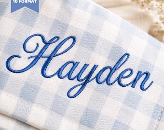 Hayden Script刺繍フォント、BX刺繍フォント、カリグラフィーフォント、アルファベットマシン筆記体フォント（DST、PES + 10フォーマット）