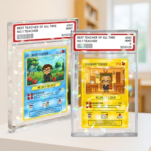 パーソナライズされたポケ先生カード、先生用カスタマイズアニメアクリルホログラムカード、カスタム伝説の先生カード、ホログラムオーナメントギフト