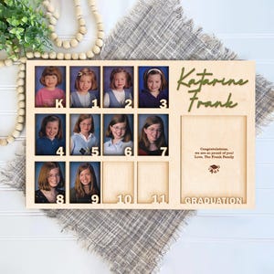Personalized School Years Photo Frame, Grade School Photo Frame, Graduation Frame, Custom Frame for School Wallet Photo, Senior Picture Gift