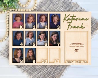 Personalized School Years Photo Frame, Grade School Photo Frame, Graduation Frame, Custom Frame for School Wallet Photo, Senior Picture Gift