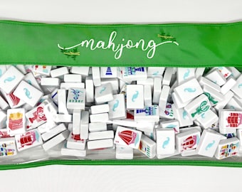 Personalized Green Mahjong Tile Bag