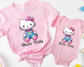 Hello Kitty T-shirt, Unisex Hello Kity Gift,, Unique Style, Hello Kitty Matching Shirt, Kawaii Lover, Eye-catching, Onesie, Toddler, Youth
