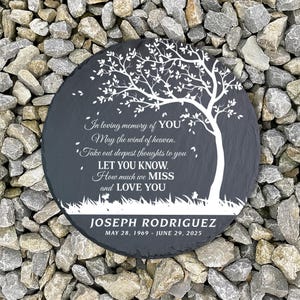 Custom Memorial Garden Stone, In Memory of, Loss of Loved One, Loss Gift for Family, Headstone for Dad, Keepsake Decor Home, Tribute Rock