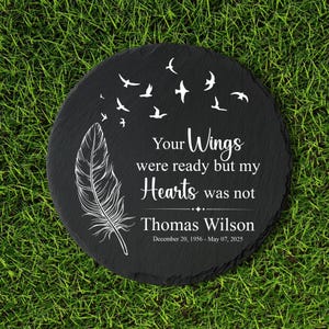 Custom Loved One Memorial Garden Stone, Memorial Slate for Mom, Memorial Stone for Dad, Remembrance Gift, Keepsake Decor Home, Sympathy Gift