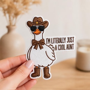 I'm Literally Just A Cool Aunt Patch, Silly Goose Embroidered Badge, Pregnancy Announcement for Sister, Future Aunt Patch, Gift for Aunt
