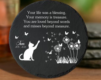 Personalized Cat Memorial Stone, Loss of Pet Remembrance Gift