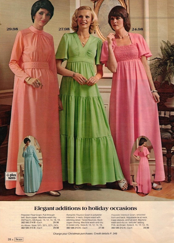 sears womens holiday dresses Christmas 1975 Wishbook PDF Download, Vintage Digital Instant Download Retro and Nostalgic simple homecoming dresses