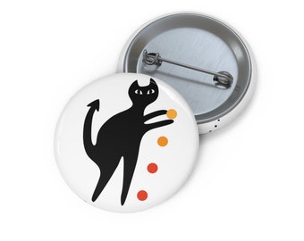 Devil Cat pin buttons