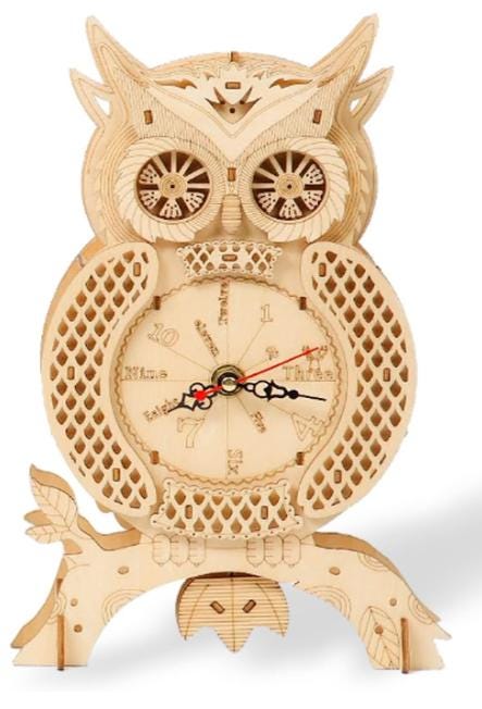 3D Wooden Puzzle - Owl Clock