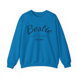 Best Friends Est. Shirts & Personalized Crew Neck Sweatshirts, Customized Friendship Tees for Matching Besties