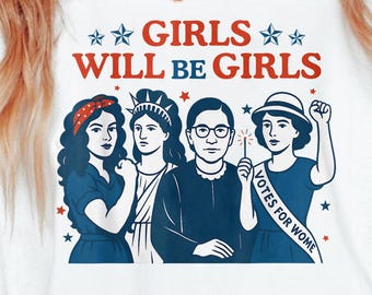 Mädchen werden 4. Juli 4. Juli T-Shirt, Starke amerikanische Frauen, Unabhängigkeitstag Geschenk für Sie, Unabhängigkeitstag