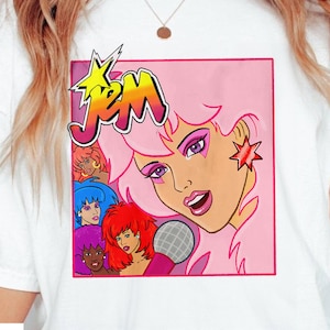 Shirt Jem en de hologrammen, Jem en de hologrammen, zomermeisjesshirt, damesshirt jaren 80, jaren 80 cartoon, zomer T-shirt, sweater, hoodie