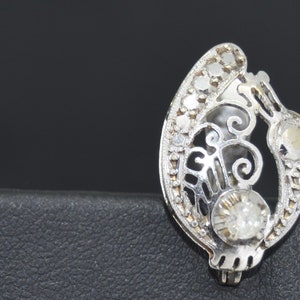 14K White Gold & Diamond Peacock Earrings
