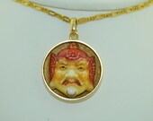 18K Porcelain Toshikane God of Dignity Pendant