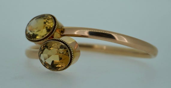 18K Citrine Wrap Around Bypass Bracelet - image 4
