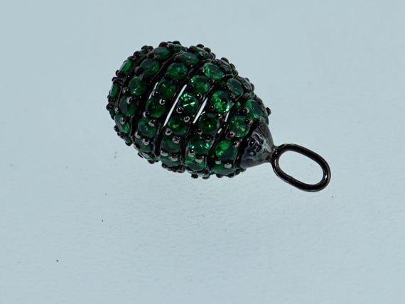 18K Emerald & Ruby Dangle Drop Earrings - image 10