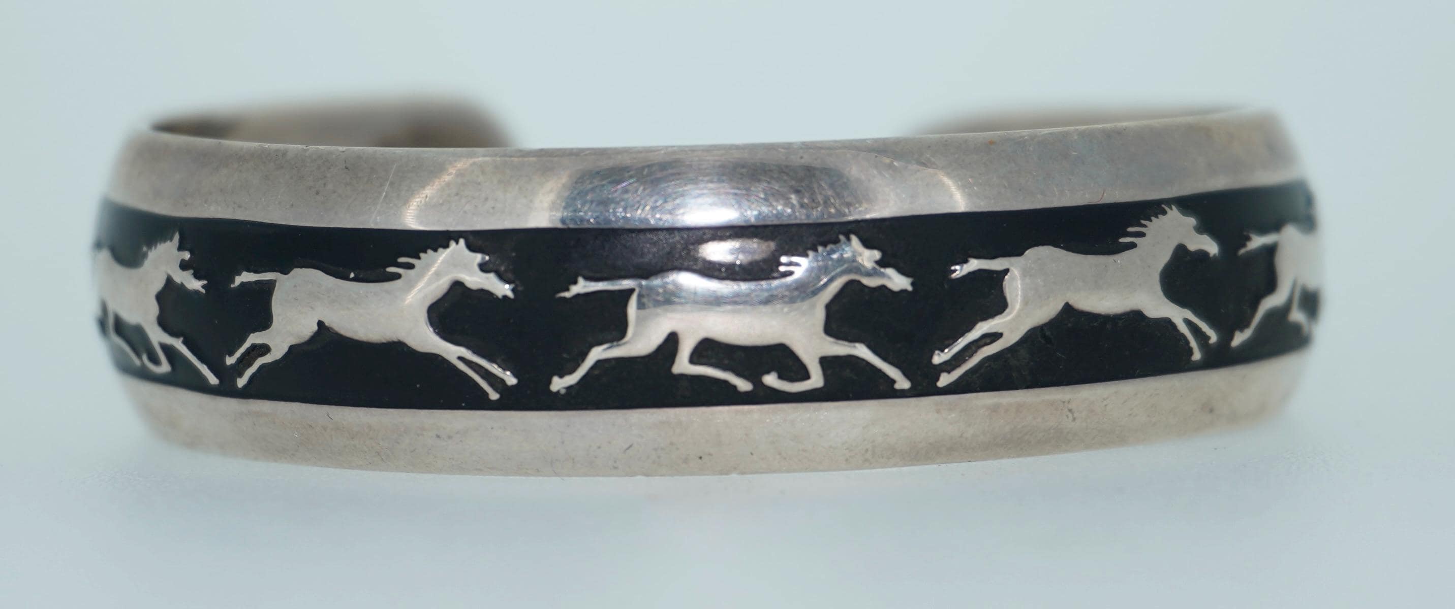 Navajo Sterling Silver Running Horses Cuff Bracelet by B. Webb - Etsy