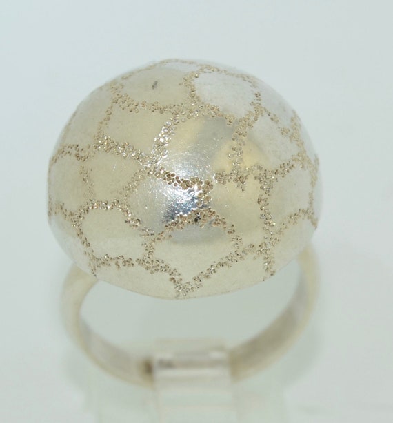 Vintage Sterling Silver Dome Ring - image 8