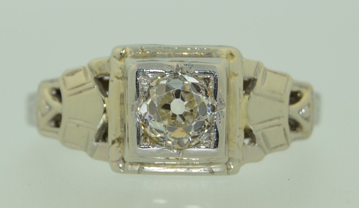 Buy Antique .52 Point VVS Old Cut Diamond Wedding Engagement Ring
