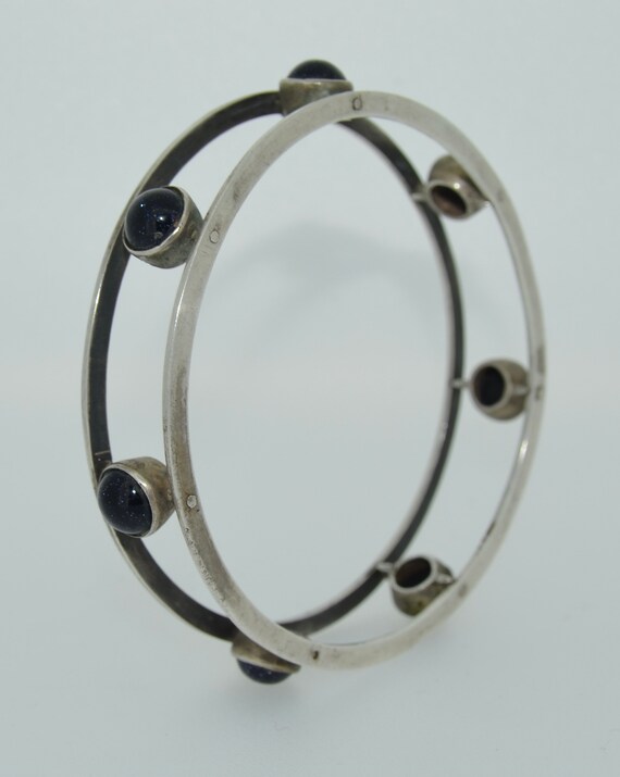 Sterling Silver Arts and Crafts Bangle Bracelet - image 3