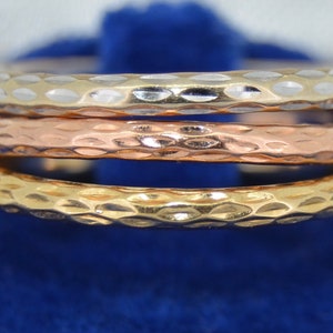 14K Rose White and Yellow Gold Bands SZ 6.5