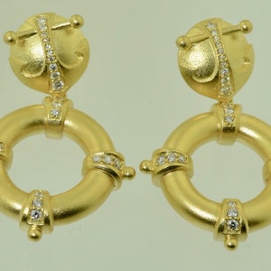 Boucles d'oreilles nautiques personnalisées 18 carats et diamants Paul Morelli