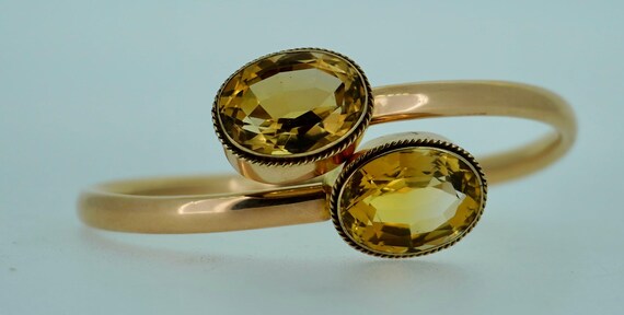 18K Citrine Wrap Around Bypass Bracelet - image 9