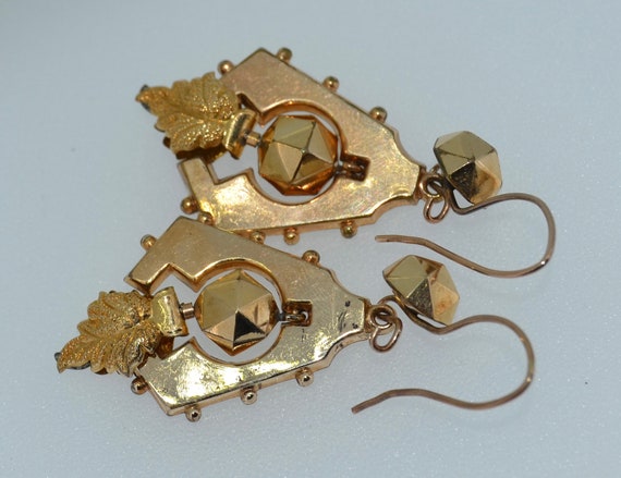 14K Victorian Etruscan Revival Earrings - image 8