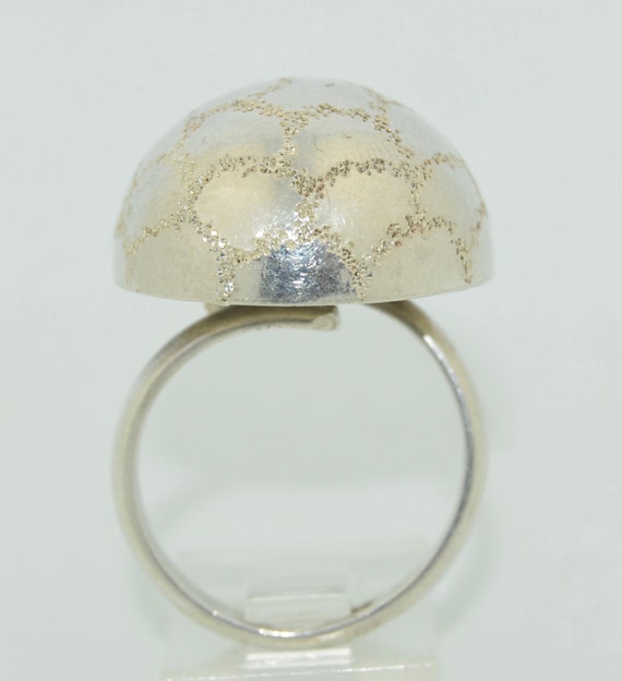 Vintage Sterling Silver Dome Ring - image 9