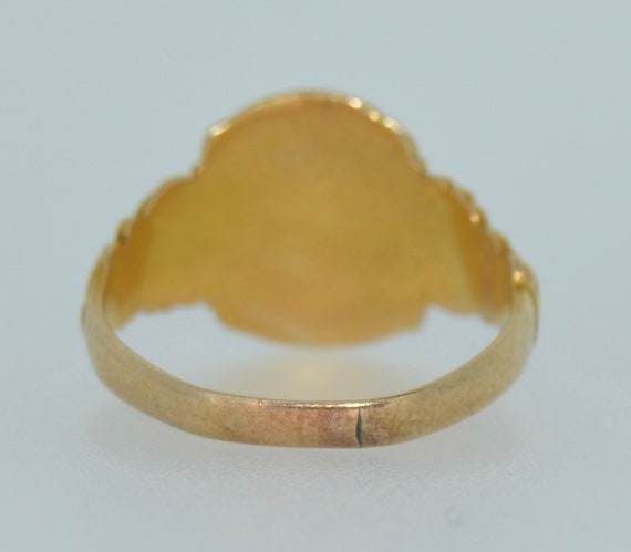 Fabulous Art Nouveau 14K Figural Signet Ring - image 10