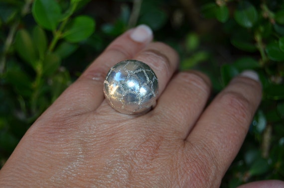 Vintage Sterling Silver Dome Ring - image 1