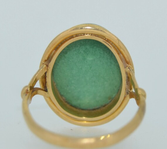18K Green Turquoise Cabochon Ring - image 10