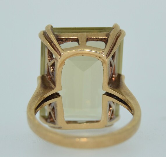 Retro 14K Citrine Cocktail Ring - image 9