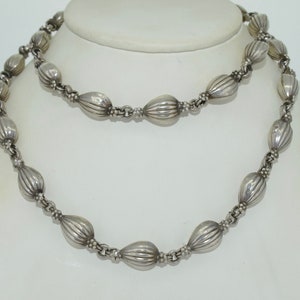 Vintage Sterling Silver Fancy Link Chain Necklace