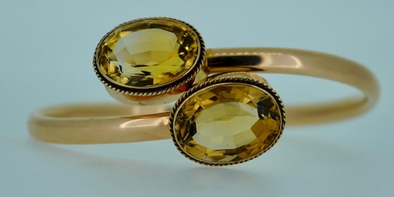 18K Citrine Wrap Around Bypass Bracelet - image 2