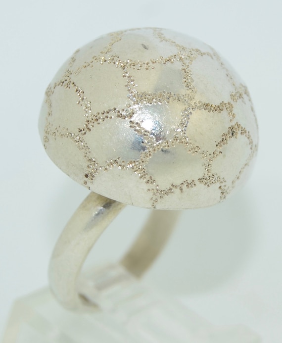 Vintage Sterling Silver Dome Ring - image 7